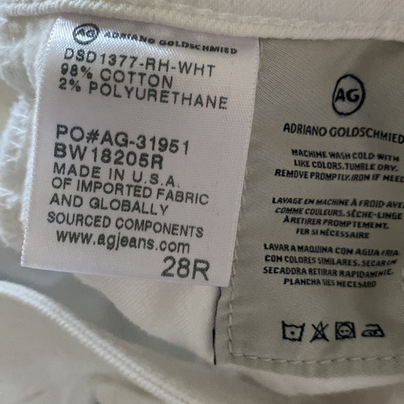 AG Stevie Slim, Straight Ankle White Denim - Picture 8 of 8